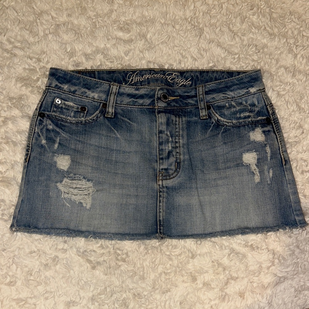 American Eagle Outfitters Distressed Denim Mini Skirt
